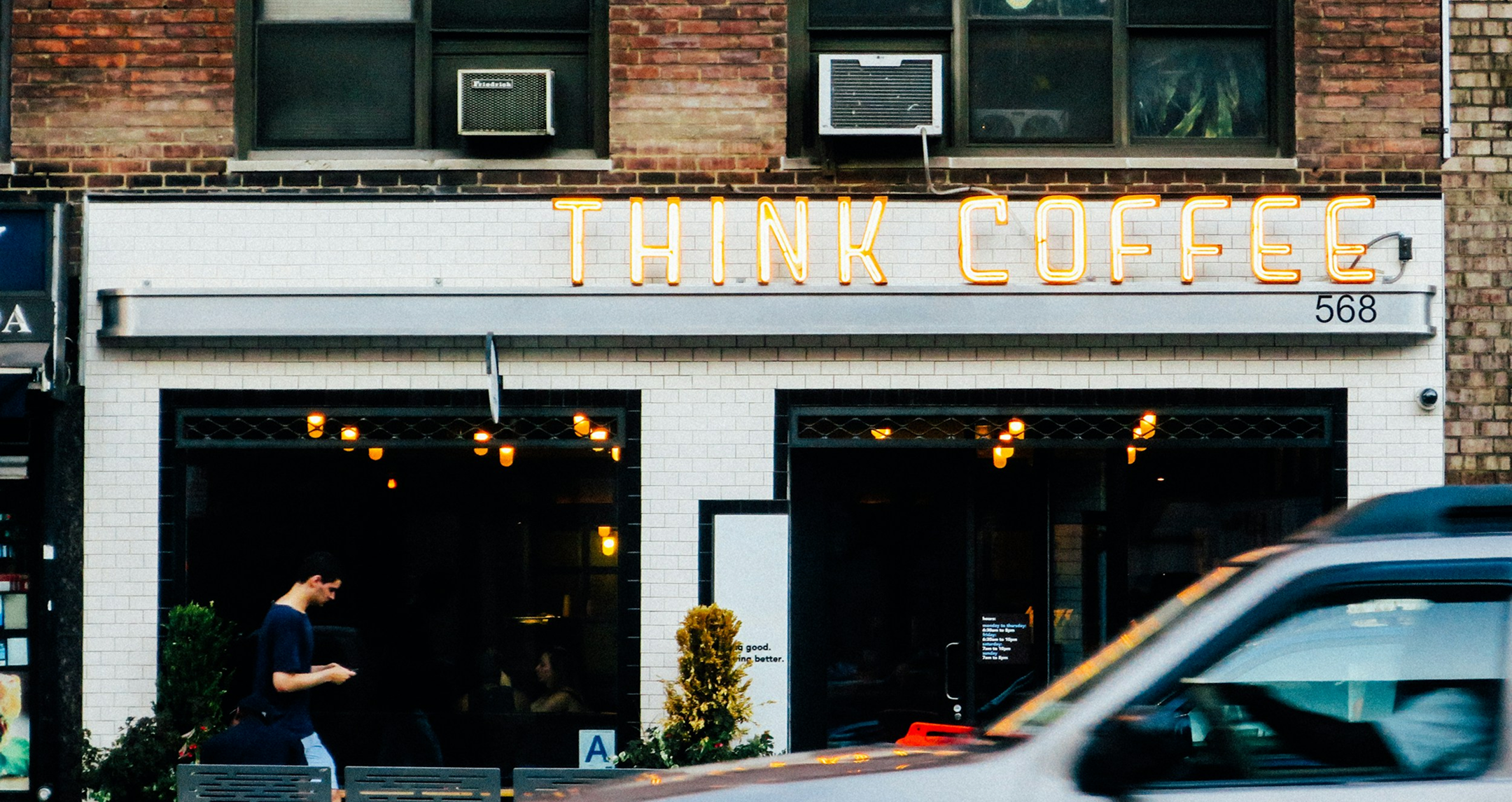 Person looking confused trying to find a cafe they visited before
